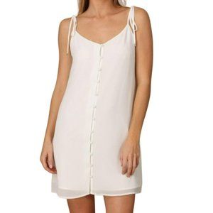 Naked Zebra V-neck Tie Strap Mini Dress White Size Small NWT